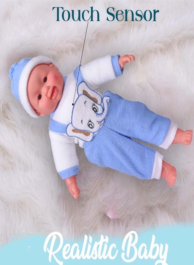 DHARMISHO Happy Baby Laughing Musical Boy Doll - Interactive Toy with Touch Sensors & Sound, for Kids (Girls & Boys), 40H x 25L x 13W cm (Large, Blue) - Image 3